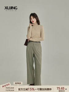 Chic Knitted Long Sleeve High Collar Solid Color Base Shirt Womens Fashionable Versatile Top Commute Style Autumn New Arrival