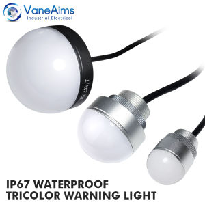 VANEAIMS Single Layer 3-Color LED Industrial Signal Light AC/DC 12V 24V Steady Flashing Optional Buzzer Aluminum Housing for CNC Machine