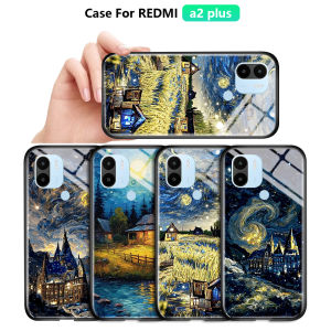 Hontinga Casing For Iphone 15 Pro Max 14 11 12 13 Pro Max Mini Plus 5G Case Oil Painting Starrys Phone Case Tempered Glass Back Casing Hard Cases