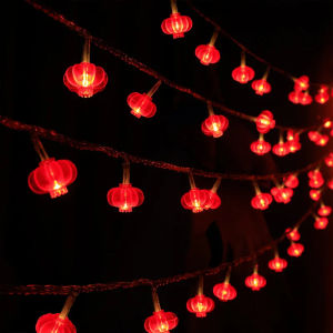 2026 New Year LED Light Lantern Ornaments Chinese New Year Lantern Decoration 新年春节装扮红灯笼闪灯串灯家用过年红灯笼灯串