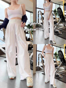 New 2025 Spring Summer Tennis Sports Pants Womens Lightwai Versatile mid High Waist Slimming Casual Wide Leg Pants