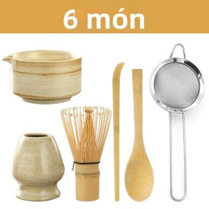 Bộ 6 Món Trà Matcha Nhật Bản Với Dụng Cụ Đánh Trà Bằng Tre An Toàn Và Thìa Trà Dụng Cụ Pha Trà Bằng Gốm Sứ Dành Cho Quán Đồ Uống Trong Nhà