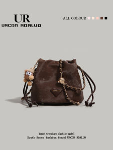 UR Simple Retro Bucket Bag Womens Commuter Underarm Single Shoulder Crossbody Bag Casual Versatile PU Leather Handbag
