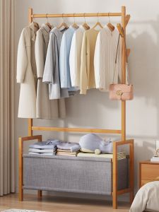 เสื้อผ้าแขวนแบบพับได้สำหรับบ้านพักเช่า แข็งแรงทนทาน ป้องกันฝุ่น ติดตั้งในห้องนอน ชั้นวางเสื้อผ้าแบบพับได้สำหรับหอพัก