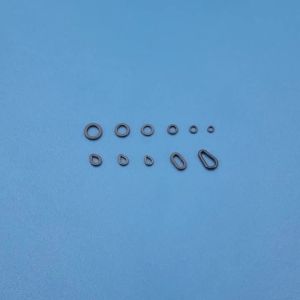30PCS/50PCS Flat Round Matt Black O Ring Carp Fishing Rig Terminal End Tackle Accessory 2mm 2.5mm 3.1mm Tippet Rig Ring
