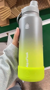 Aquaflask 40oz Wide Mouth with Spout Lid Vacuum Insulated Stainless Steel Drinking Water Bottle