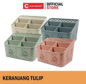 keranjang serbaguna 5 sekat / tempat kosmetik / wadah alat tulis