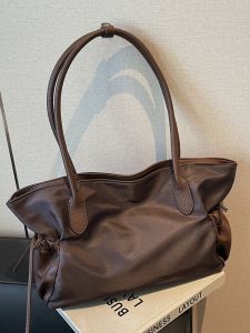 กระเป๋าโทท์ผ้าอ็อกซ์ฟอร์ดความจุขนาดใหญ่สำหรับผู้หญิง กระเป๋าเดินทางแบบสะพายไหล่ข้างเดียว ทรงสี่เหลี่ยมแบน