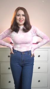 chubby Woman’s skinny jeans Plus Size kain getah Supper Skinny ready stock 34-50)