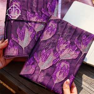 Purple Tulip Embossed Gilded Notebook