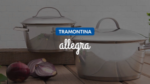 Tramontina Allegra 16/20/24cm Deep Casserole with Tempered Glass Lid 18/10 Stainless Steel/Tri/3/Ply/Induction