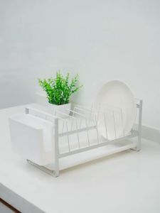 Rak Piring Mangkuk Stainless Steel Organizer Mangkok Piring Rak Piring Perapi Dapur