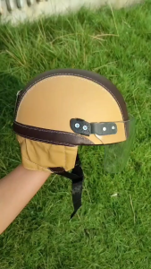 Helm Anak Retro Casual Series Cream Choco