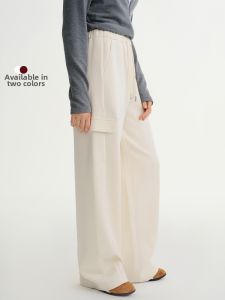 DUSHU | Plus Size Casual Loose Wide Leg Pants With Drawstring