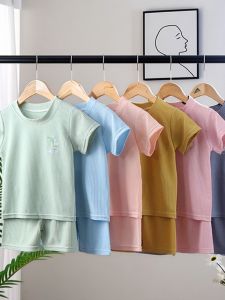 Ice Silk Summer Kids Short Sleeve T-shirt and Shorts Set