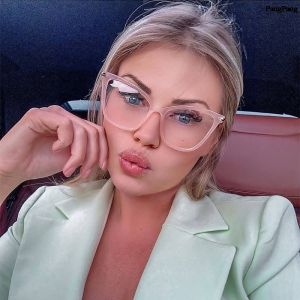 Retro Square Glasses Women Fashion Myopia Optical Glasses Clear Frame Cat Eye Eyeglasses Frames female Spectacle
