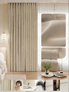 LEZHIHE | Insulation Heat Sun Protection Full Blackout Chenille Curtains