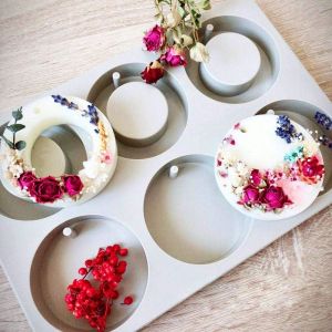 Silicone Wax Melt Molds Silicone Resin Keychain and Epoxy Casting Jewelry Making Molds with Hanging Holes for DIY Jewelry Craft