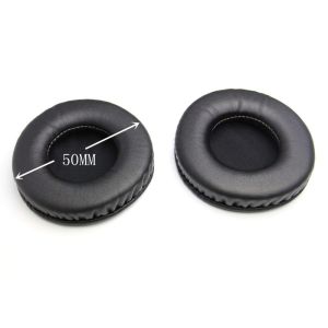50mm Black Replacement Ear Pads Cushion Cover Soft Foam Earpads for Headphones