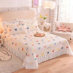 Korean Princess Style Quilted Anti-slip Bed Sheet