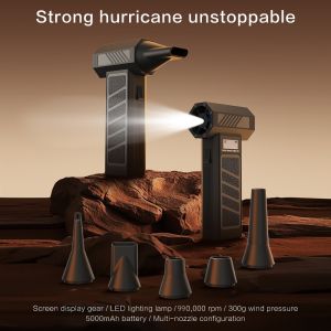 New P30 Dust Blower 130000RPM Powerful Air Vacuum Blower Strong Blowing Force 300G Brushless Turbo Jet Blower With LED Lighting