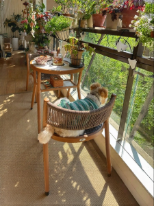 PURPLELEAF | Compact Balcony Tea Table and Chairs Set