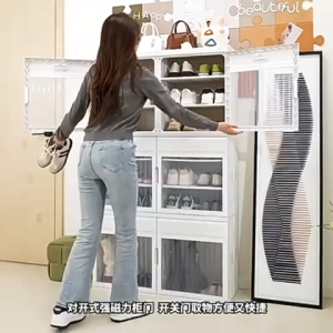 Easyhome.sg Simple & Modern Foldable Storage Cabinet / Free Installation Shoe Cabinet 8001/8002