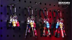 Bộ Móc Khóa Lỗ Tròn Geinxurn Với Giá Đỡ Mũi Khoan Siêu Lực 3 Inch Đầu Lục Giác 1/4 Inch Tháo Lắp Nhanh Mã Màu Kèm Móc Khóa Carabiner Phụ Kiện Máy Móc.
