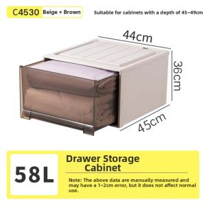 Transparent Plastic Drawer Type Home Wardrobe Organizer