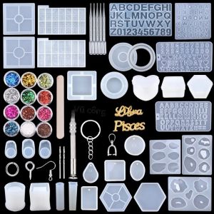 Bộ Khuôn Nhựa Silicon Để Đúc Epoxy Móc Khóa & Làm Đồ Trang Sức Đồ Dùng Nghệ Thuật Thủ Công DIY - Bộ Khuôn Đa Năng