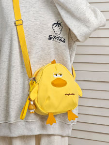 Cute Crossbody Cartoon Phone Bag Soft Nylon Leisure Shoulder Bag for Students Parenting Outings Single Shoulder Bag Zipper Closure