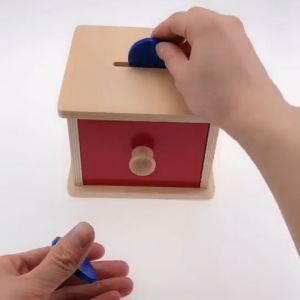 Giáo Cụ Montessori Hộp Ngăn Kéo Với Miếng Tròn Dẹt