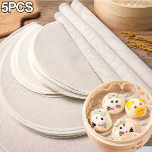 100% bông vải hấp tròn/vuông gạc Pad bánh bao hấp tái sử dụng không dính hấp miếng Mat bánh bao nhà bếp vải