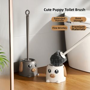 Home Long Handle Flexible Toilet Brush With Base