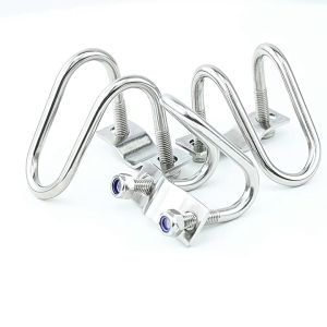 304 Stainless Steel Double U-Shaped Bolt Screw Cross U-Shaped Buckle Cross Pipe Clamp Special-Shaped Hoop Greenhouse Pig Raising Animal Husbandry