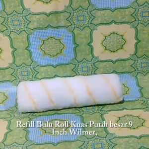 1 Lusin REFILL BULU ROLL TUSUK BESAR PUTIH 9\" WILMER 12pcs