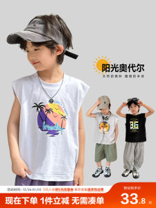 Boys Summer Sleeveless Sporty Vest Pure Cotton Lightweight No Print Design Comfortable Breathable Casual Top for Kids And Teens