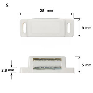 Convenient Cupboard Kitchen Furniture Magnetic Cabinet Door Latch Closures White Plastic Strong Powerful Magnet Catch