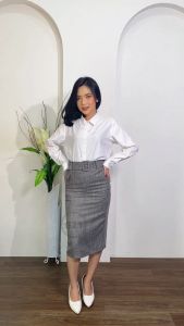 Rok Kerja Hitam Pendek Span Midi 7/8 Dibawah Lutut Bahan Formal Kantor