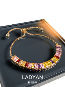 Lidiyan Colorful Crystal Bracelet Womens Adjustable Fine Flashing Attracting Wealth High Precision Fashionable French Style