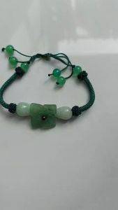 Lắc tay nữ dễ thương đá mã não đẹp-Vòng lắc tay nữ chỉ xanh cẩm thạch mã não BG524988