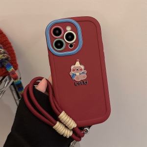 New Year Celebration Bear Lanyard Compatible VIVOS19PRO/S20 S16e Soft S15 Womens S10pro Full Cover S9e Silicone S7 Vitality Anti-Fall S17E Protective Case S12