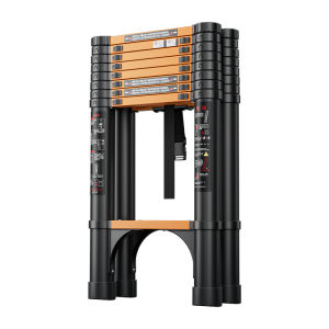 Thickened Portable Retractable Folding Ladder Home Engineering Walking Stairs Anti-shake Height Adjustment Iron Material