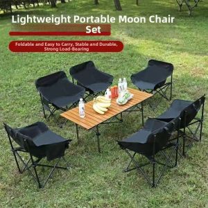 LINSI | Outdoor Folding Moon Chair Fishing Camping Writing Market Backrest Chair