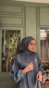 Yasmine Dress Gamis Shimer Terbaru 2023 Wanita Kondangan Kekinian Simple Elegan Murah Modist Premium