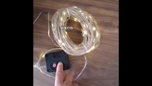 Solar Rechargeable LED Bulb Garden 16.5-33 Ft Outdoor Natural Hemp Rope String Fairy Lights Yard Balcony
