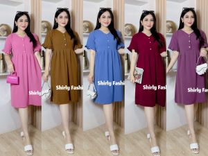 Hana Dress Busui Cringkle Airflow/ Midi Dress Daster