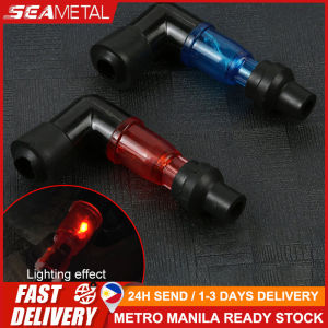 🇵🇭 SEAMETAL Universal Motorcycle Flash Spark Plug Cap Motorcycle Ignition Spark Plug Cap Elbow Flashing Spark Plug Cap For Motorbike