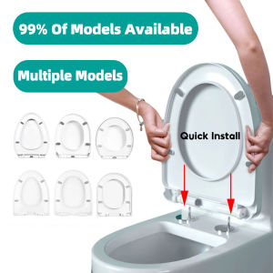 Household Universal Toilet Seat Easy Clean Round Durable White Elongated Standard Close Quick Release Silent Slow Close Toilet Bowl Lid马桶盖