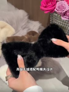 กิ๊บติดผมรูปผีเสื้อสีดำขนาดใหญ่ หมวกทรงปากเป็ด ตกแต่งผมด้านหลังศีรษะ ช่วยลดใบหน้า กิ๊บติดผมแบบสวมหัว สำหรับผู้หญิง